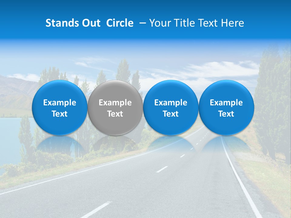 Mountain Landscape With Lake And Road, New Zealand PowerPoint Template