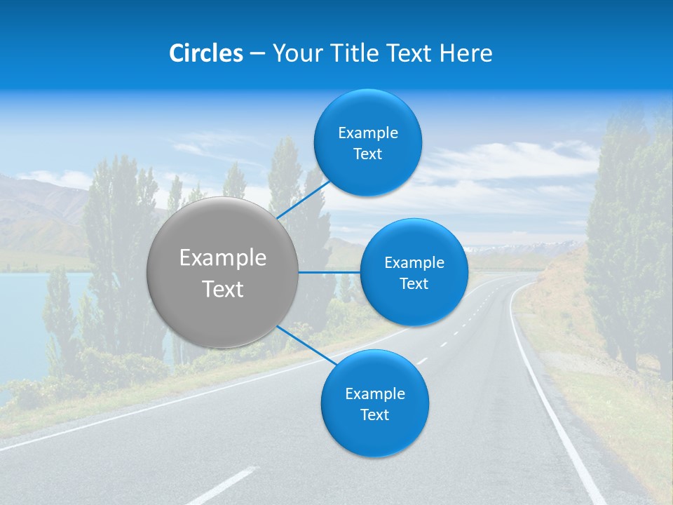 Mountain Landscape With Lake And Road, New Zealand PowerPoint Template