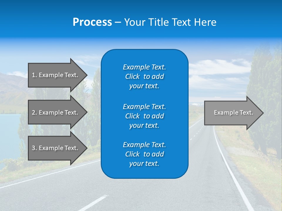 Mountain Landscape With Lake And Road, New Zealand PowerPoint Template