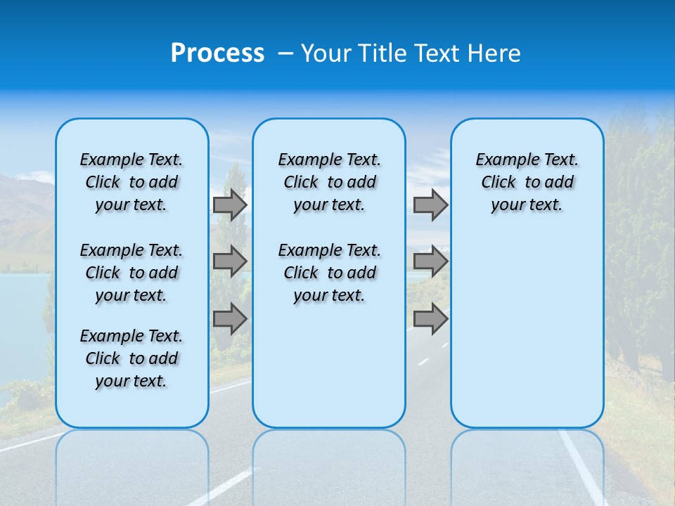 Mountain Landscape With Lake And Road, New Zealand PowerPoint Template