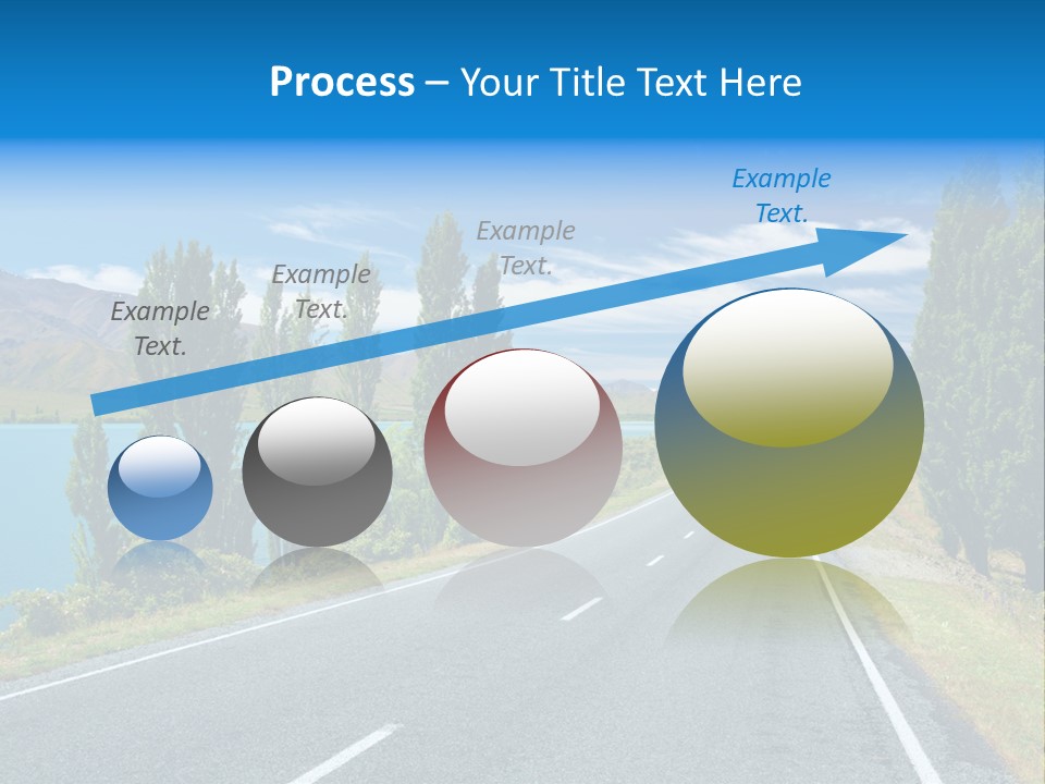 Mountain Landscape With Lake And Road, New Zealand PowerPoint Template