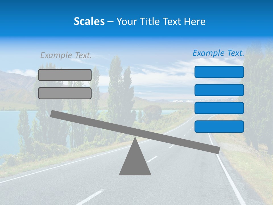 Mountain Landscape With Lake And Road, New Zealand PowerPoint Template