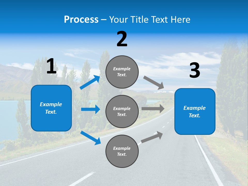 Mountain Landscape With Lake And Road, New Zealand PowerPoint Template
