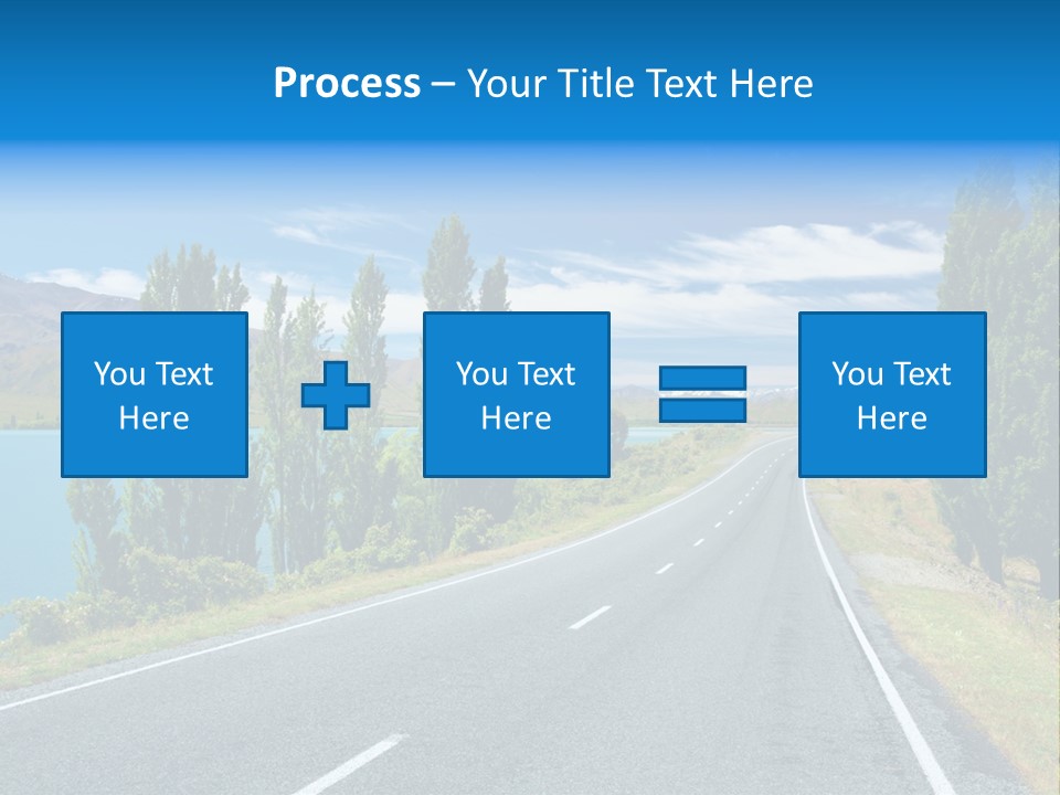 Mountain Landscape With Lake And Road, New Zealand PowerPoint Template