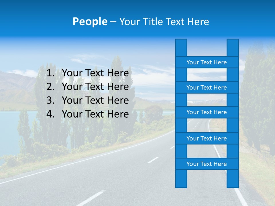 Mountain Landscape With Lake And Road, New Zealand PowerPoint Template