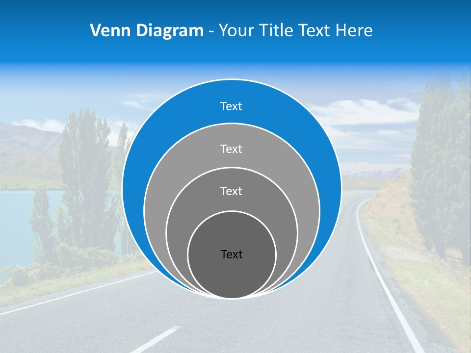 Mountain Landscape With Lake And Road, New Zealand PowerPoint Template
