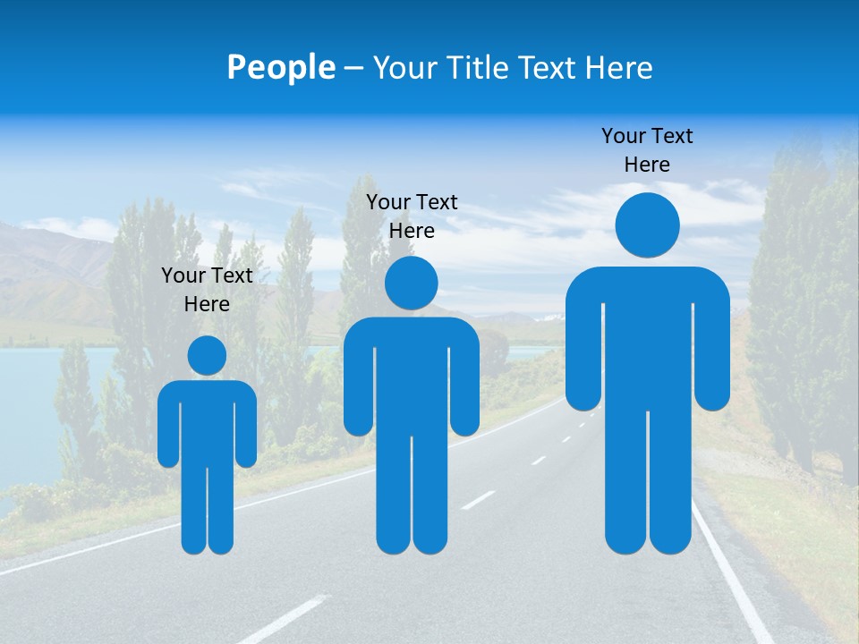 Mountain Landscape With Lake And Road, New Zealand PowerPoint Template