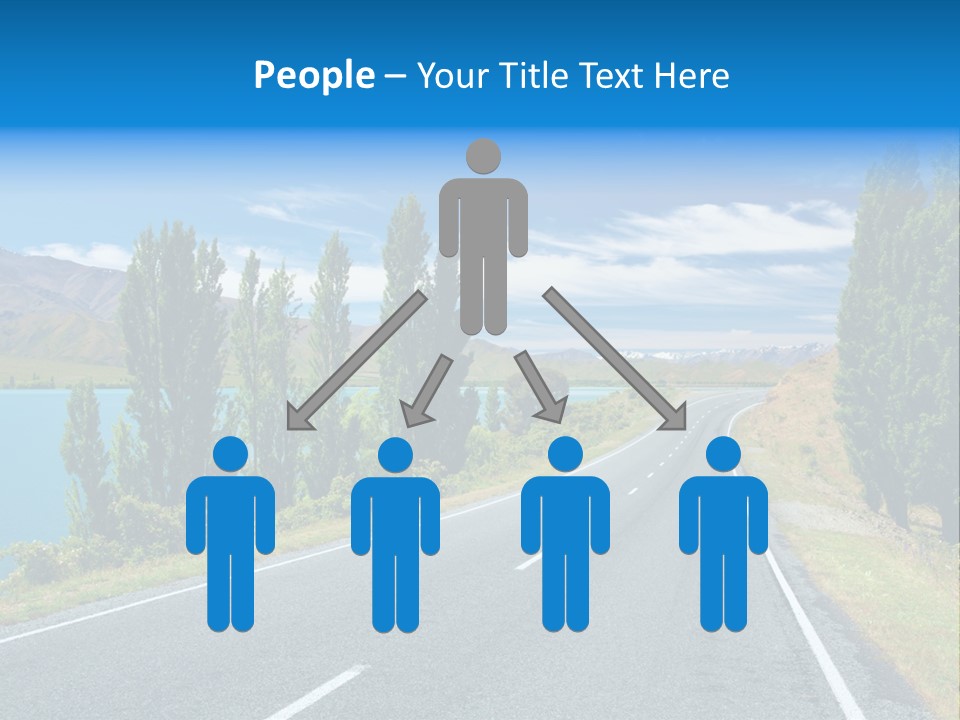 Mountain Landscape With Lake And Road, New Zealand PowerPoint Template