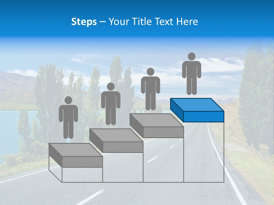 Mountain Landscape With Lake And Road, New Zealand PowerPoint Template