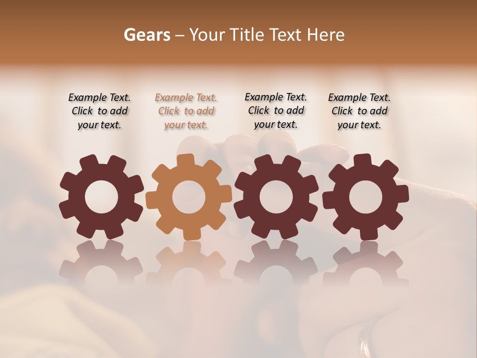 Mother's And Baby's Hands At The Background Kid Face PowerPoint Template