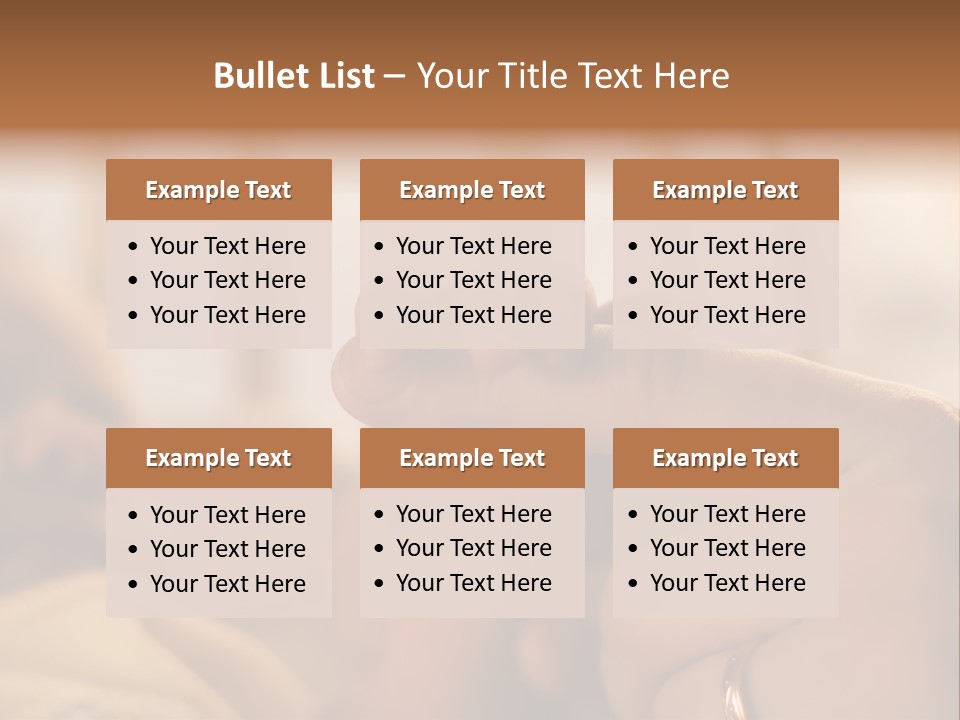 Mother's And Baby's Hands At The Background Kid Face PowerPoint Template