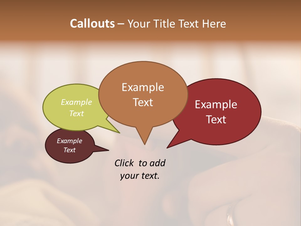 Mother's And Baby's Hands At The Background Kid Face PowerPoint Template