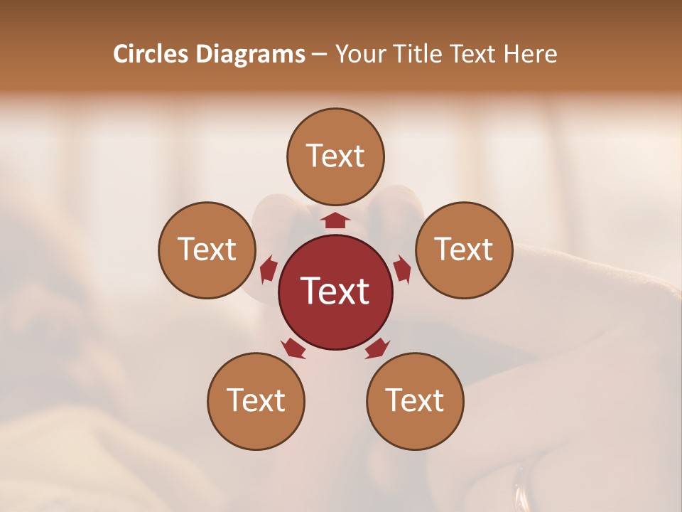 Mother's And Baby's Hands At The Background Kid Face PowerPoint Template