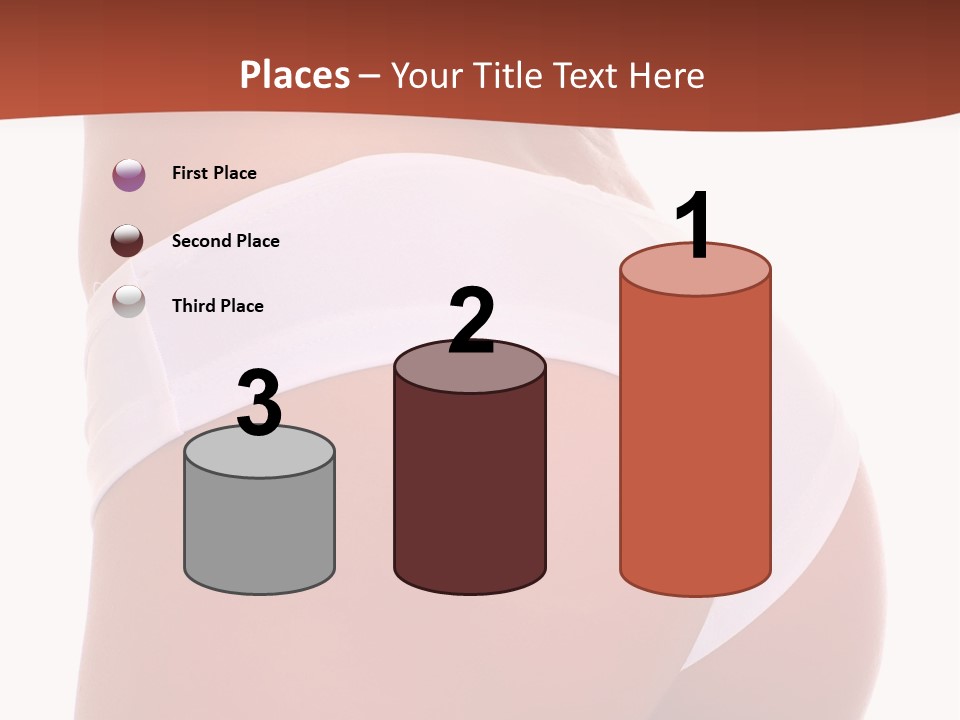 Beauty Girl Back In White Pants, Isolated On A White Background, Please See Some Of My Other Parts Of A Body Images: PowerPoint Template