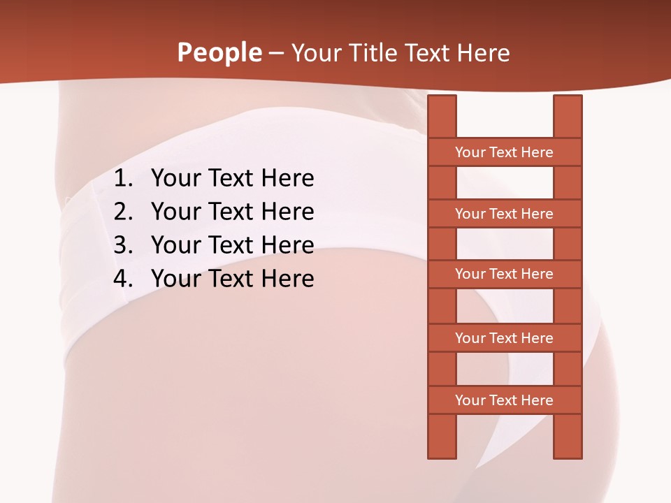 Beauty Girl Back In White Pants, Isolated On A White Background, Please See Some Of My Other Parts Of A Body Images: PowerPoint Template