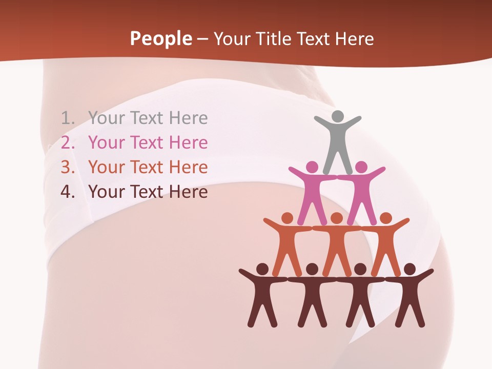 Beauty Girl Back In White Pants, Isolated On A White Background, Please See Some Of My Other Parts Of A Body Images: PowerPoint Template