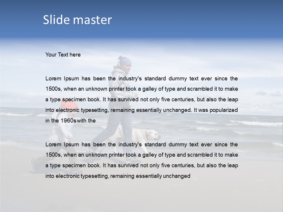 Playing On The Beach PowerPoint Template