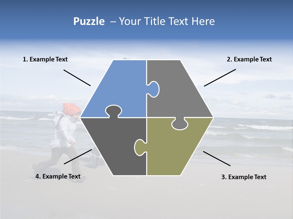 Playing On The Beach PowerPoint Template