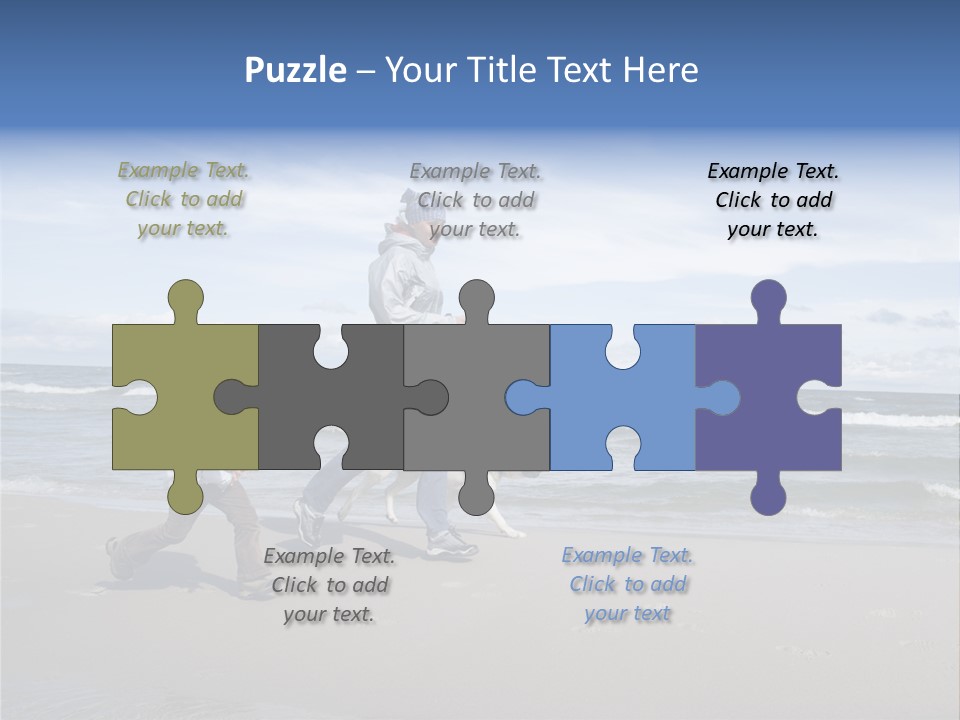 Playing On The Beach PowerPoint Template