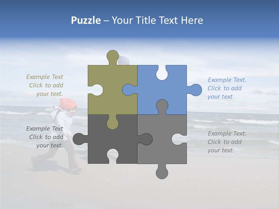 Playing On The Beach PowerPoint Template