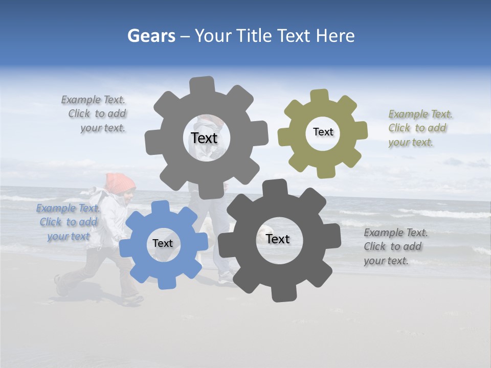 Playing On The Beach PowerPoint Template