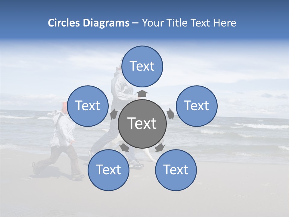 Playing On The Beach PowerPoint Template