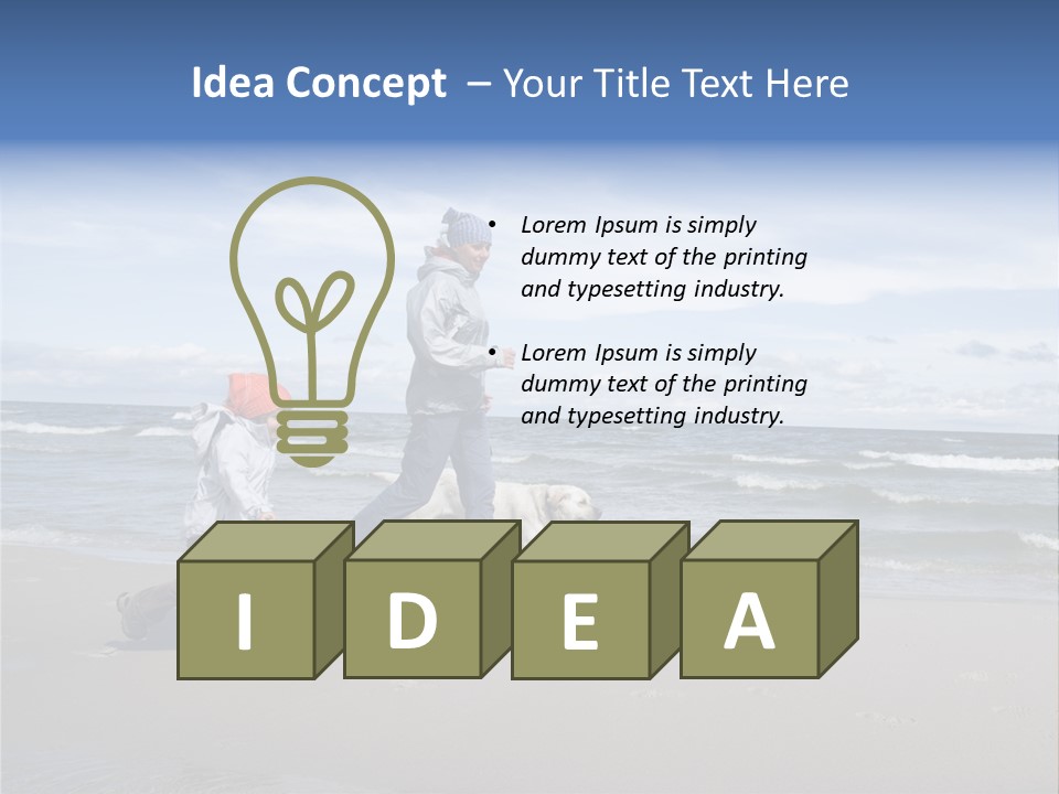 Playing On The Beach PowerPoint Template