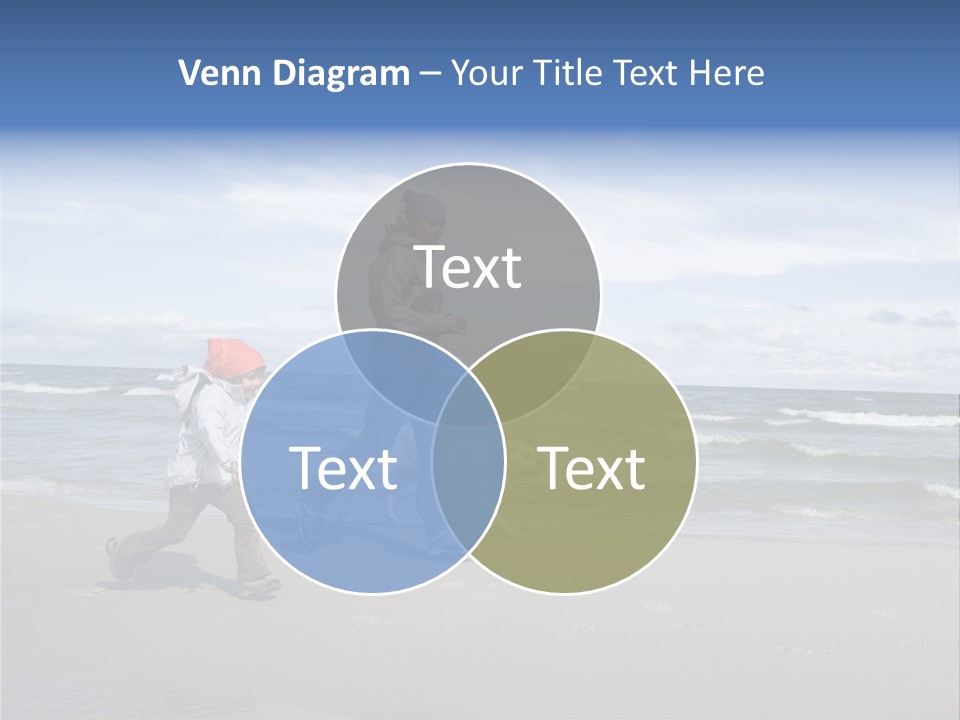 Playing On The Beach PowerPoint Template