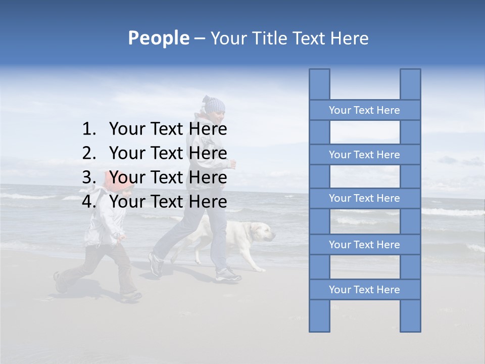 Playing On The Beach PowerPoint Template