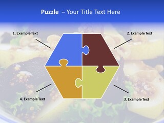 Delicious Freshly Made Pear, Beetroot And Walnut Salad Ready To Serve. PowerPoint Template