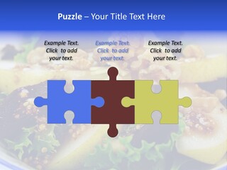 Delicious Freshly Made Pear, Beetroot And Walnut Salad Ready To Serve. PowerPoint Template