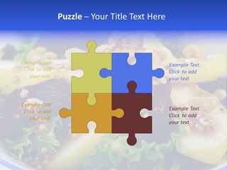 Delicious Freshly Made Pear, Beetroot And Walnut Salad Ready To Serve. PowerPoint Template