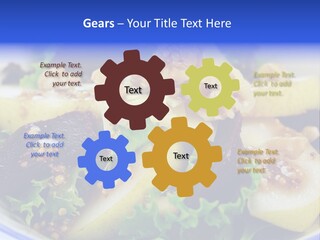 Delicious Freshly Made Pear, Beetroot And Walnut Salad Ready To Serve. PowerPoint Template