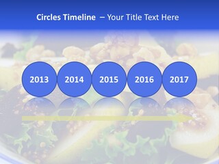 Delicious Freshly Made Pear, Beetroot And Walnut Salad Ready To Serve. PowerPoint Template