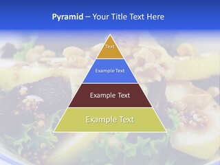Delicious Freshly Made Pear, Beetroot And Walnut Salad Ready To Serve. PowerPoint Template