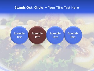 Delicious Freshly Made Pear, Beetroot And Walnut Salad Ready To Serve. PowerPoint Template