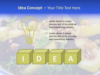 Delicious Freshly Made Pear, Beetroot And Walnut Salad Ready To Serve. PowerPoint Template