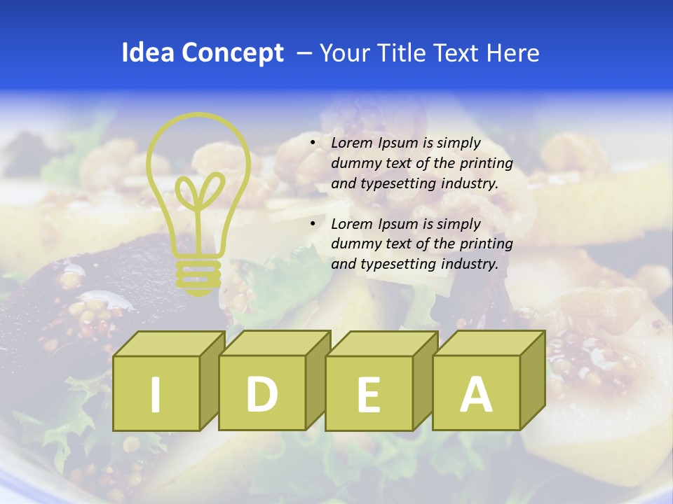 Delicious Freshly Made Pear, Beetroot And Walnut Salad Ready To Serve. PowerPoint Template