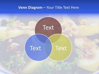 Delicious Freshly Made Pear, Beetroot And Walnut Salad Ready To Serve. PowerPoint Template