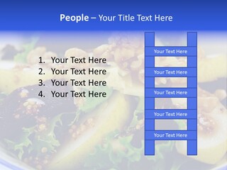 Delicious Freshly Made Pear, Beetroot And Walnut Salad Ready To Serve. PowerPoint Template