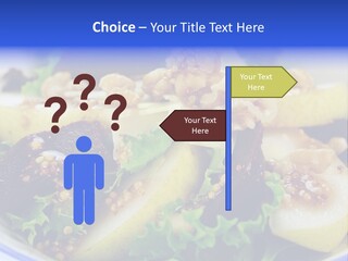 Delicious Freshly Made Pear, Beetroot And Walnut Salad Ready To Serve. PowerPoint Template