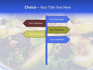 Delicious Freshly Made Pear, Beetroot And Walnut Salad Ready To Serve. PowerPoint Template