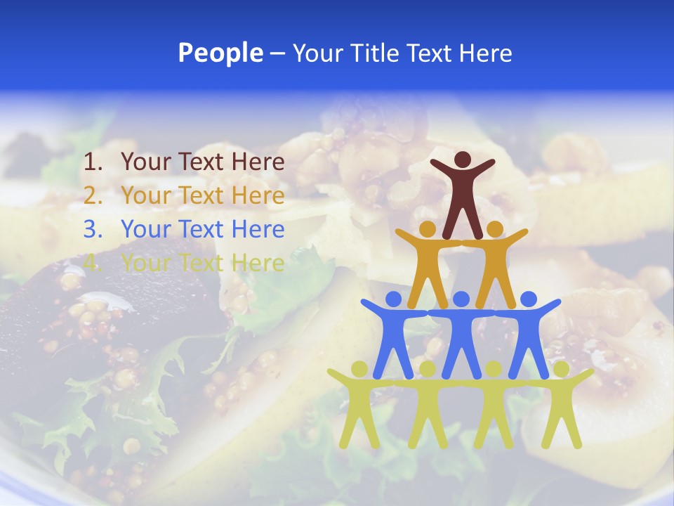 Delicious Freshly Made Pear, Beetroot And Walnut Salad Ready To Serve. PowerPoint Template