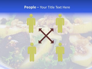 Delicious Freshly Made Pear, Beetroot And Walnut Salad Ready To Serve. PowerPoint Template