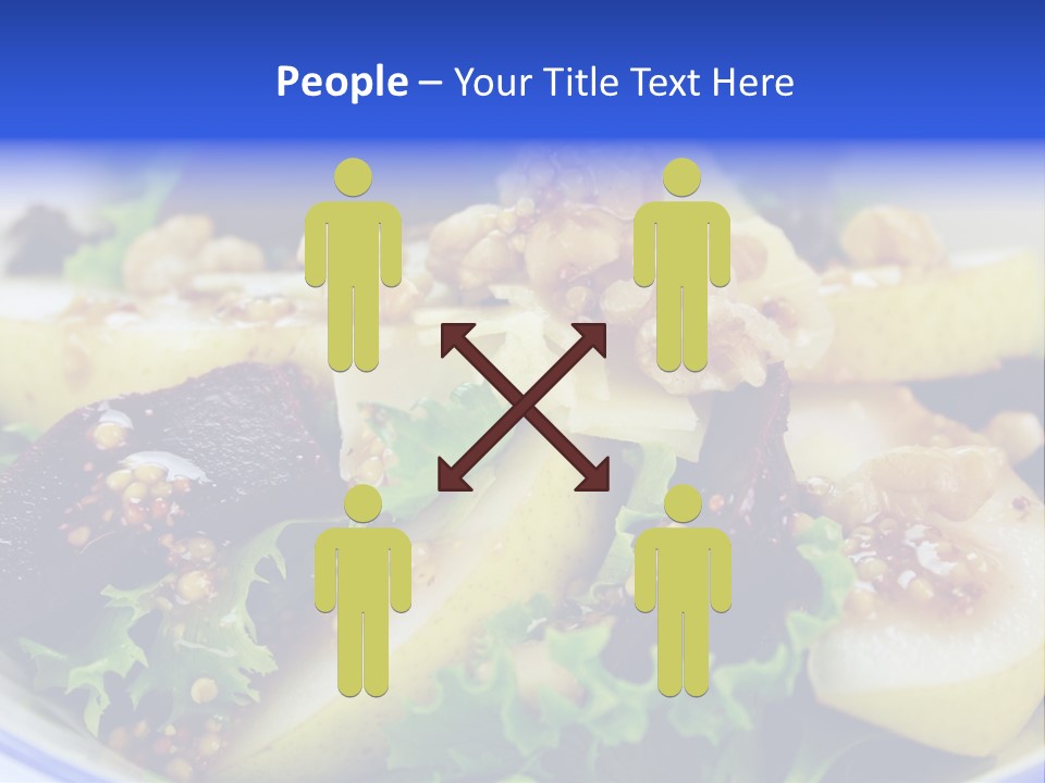 Delicious Freshly Made Pear, Beetroot And Walnut Salad Ready To Serve. PowerPoint Template