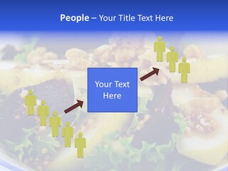 Delicious Freshly Made Pear, Beetroot And Walnut Salad Ready To Serve. PowerPoint Template