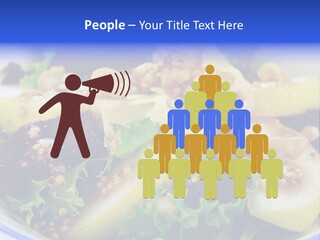 Delicious Freshly Made Pear, Beetroot And Walnut Salad Ready To Serve. PowerPoint Template