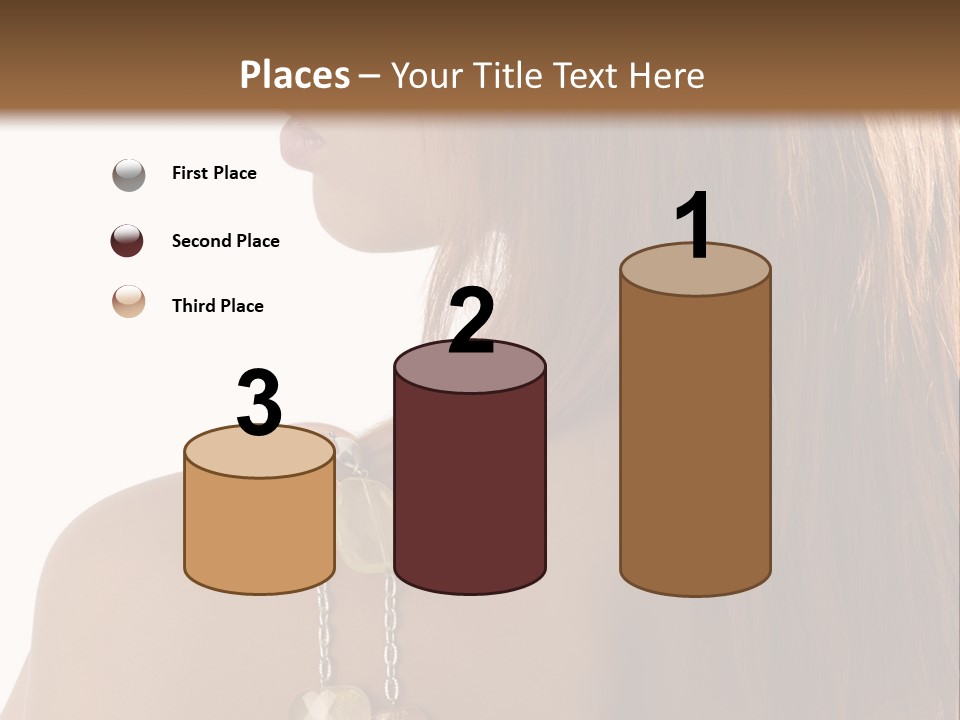 Back Side Shot Of Young And Beautiful Red Haired With Stones Necklace On Shoulder PowerPoint Template