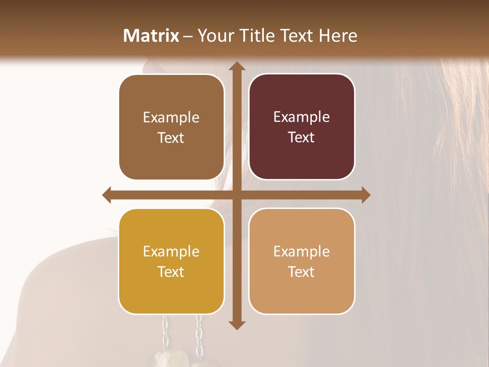 Back Side Shot Of Young And Beautiful Red Haired With Stones Necklace On Shoulder PowerPoint Template