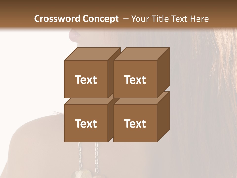 Back Side Shot Of Young And Beautiful Red Haired With Stones Necklace On Shoulder PowerPoint Template